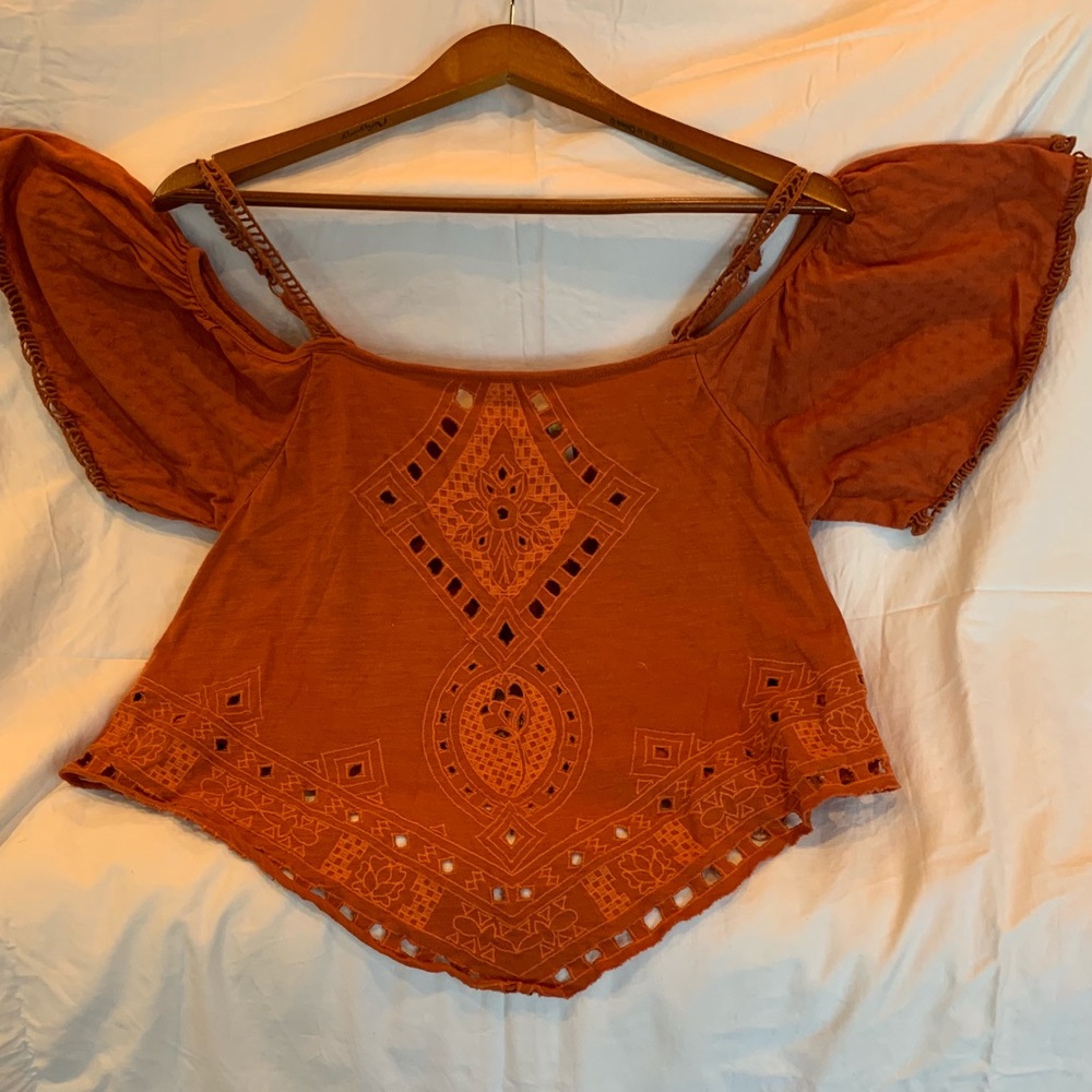 Rust colored Free People top